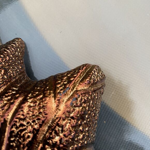 SUGAR MAPLE LEAF PLATE GLASS AMBER GLOW CHEESE CANDY SERVE DISH Sparkling - Picture 9 of 11